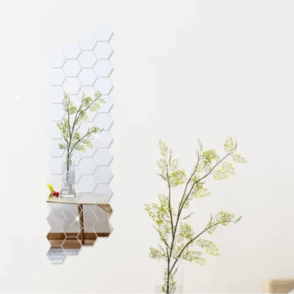 NEW 12 PIECE MIRROR WALL STICKERS